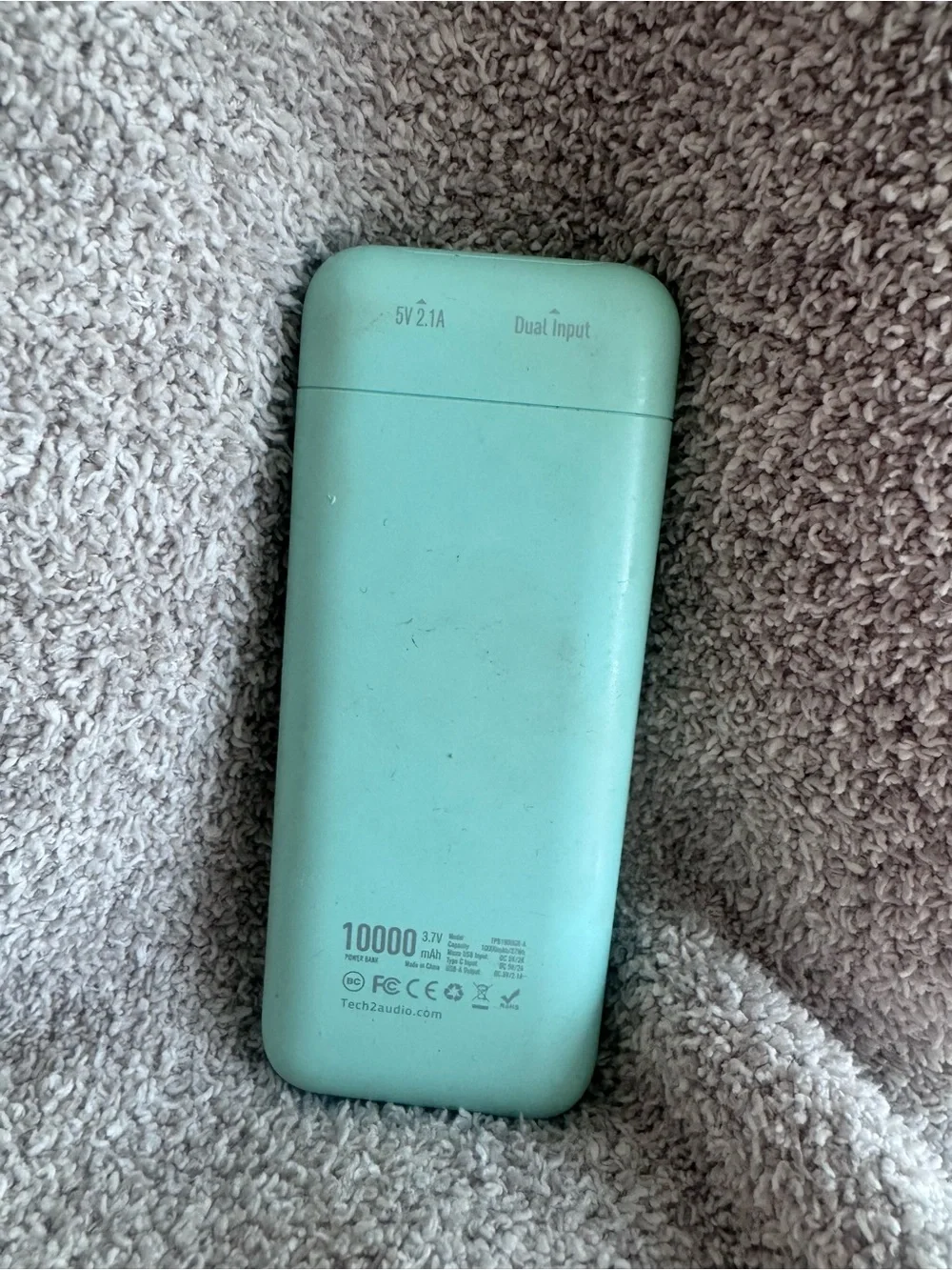 10000mAh Portable Power Bank - Mint
